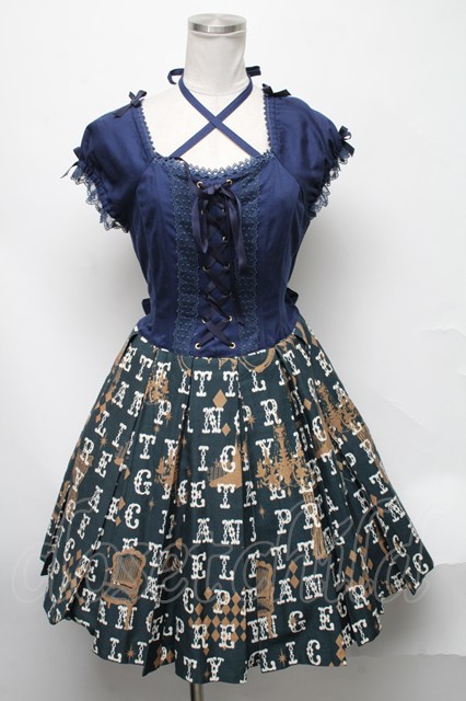 Angelic Pretty / Moon Night Theaterワンピース  グリーン S-25-02-11-051-AP-OP-AS-ZS