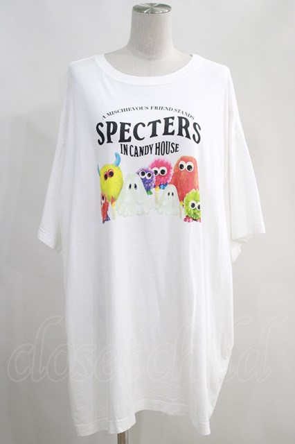 Candy Stripper / THE SPECTERS BIG Tシャツ 2 白 H-24-05-03-1041-PU-TO-KB-ZH