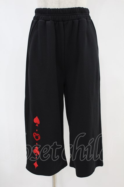 NieR Clothing / 裾刺繍パンツ 黒×赤 H-24-05-24-1023-PU-PA-KB-ZH