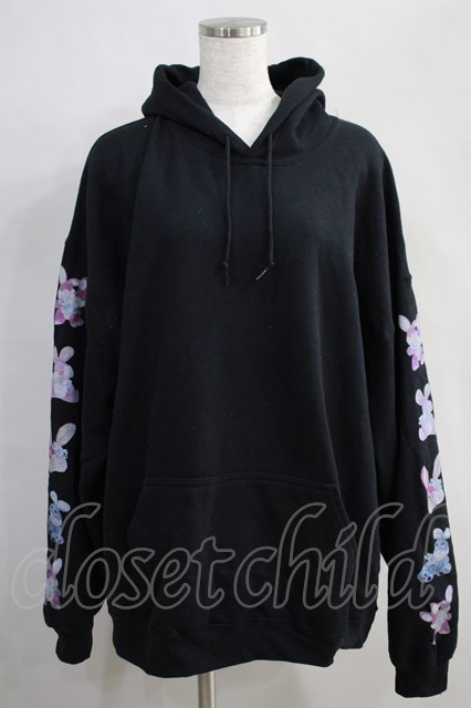 Candy Stripper / DINGY BUNNY HOODIE 黒 H-24-05-25-045-PU-TO-KB-ZT432