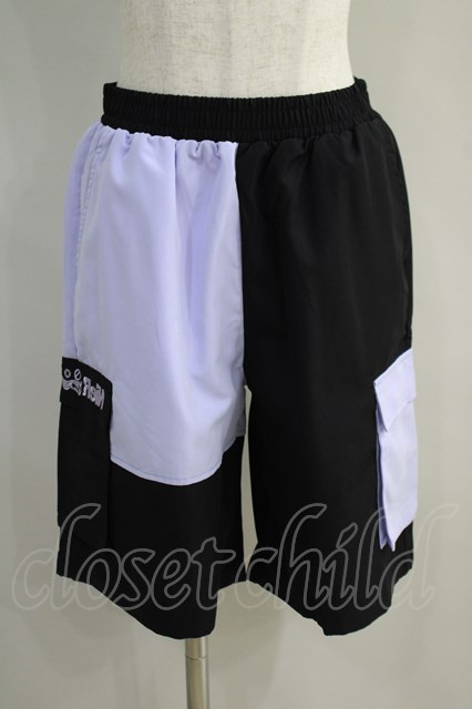 NieR Clothing / 4POCKET HALF PANTS 黒×紫 H-24-06-21-021-PU-PA-KB-ZH