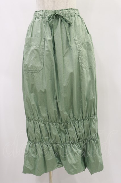 Jane Marple Dans Le Saｌon / Vintage satin bubble skirt ミント H-24-06-27-064-JM-SK-KB-ZH