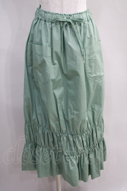 Jane Marple Dans Le Saｌon / Vintage satin bubble skirt ミント H-24-07-01-040-JM-SK-KB-ZH