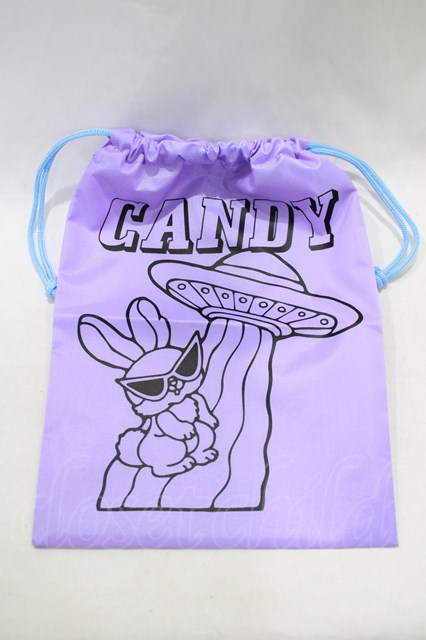 Candy Stripper / ノベルティ巾着 パープル H-24-07-03-037-PU-BG-SK-ZH