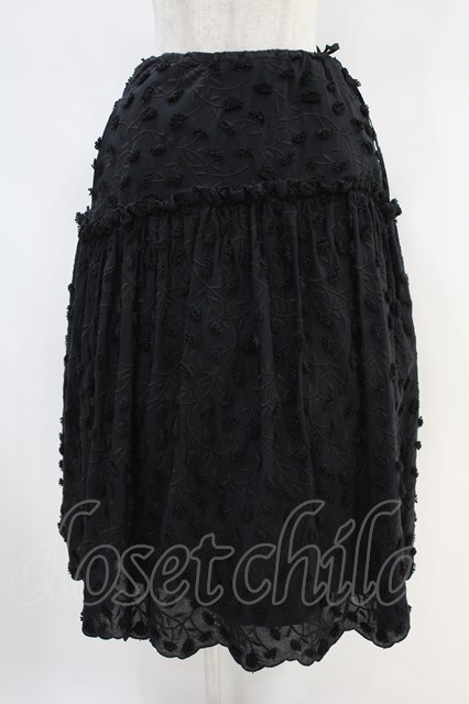 Jane Marple / Cut flower lace dress skirt ブラック H-24-07-08-1010-JM-SK-KB-ZH