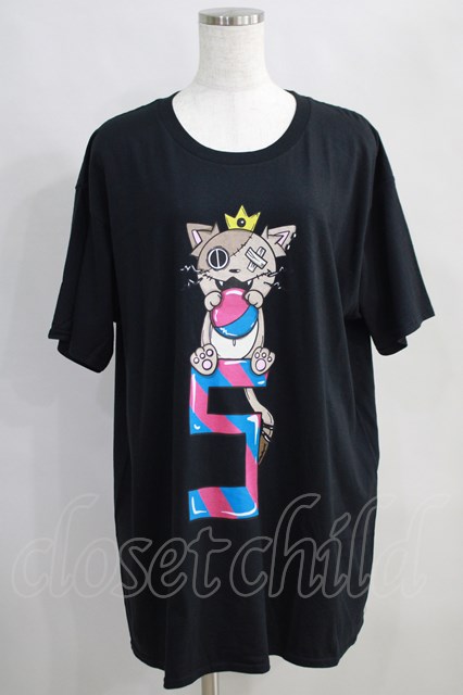 NieR Clothing / プリントCOTTON CUTSEW 黒 H-24-07-11-1053-PU-TO-KB-ZH