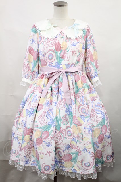 Angelic Pretty / Flower Egg Gardenワンピース Free 白 H-24-07-12-1005-AP-OP-NS-ZH