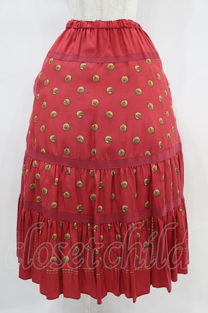 Jane Marple Dans Le Saｌon / Granny’s buttons tiered skirt ローズ H-24-07-21-1011-JM-SK-KB-ZH