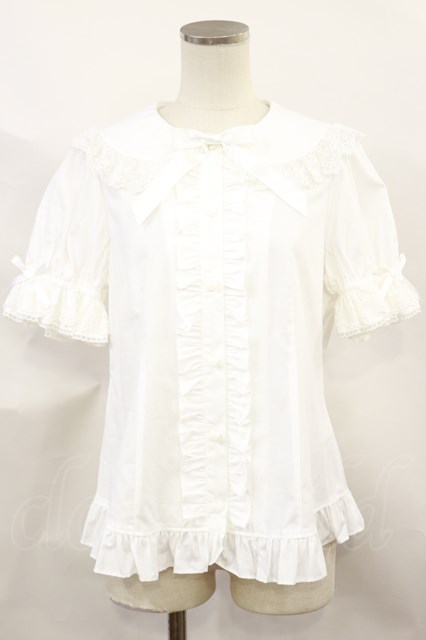 Angelic Pretty / リリカルバニーレース半袖ブラウス Free オフ H-24-08-06-1044-AP-BL-NS-ZH