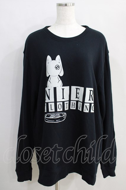 NieR Clothing / プリントSWEAT XL 黒 H-24-08-21-070-PU-TO-KB-ZT024