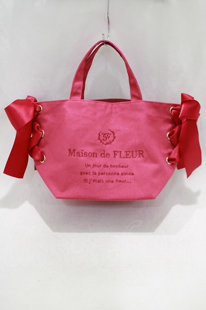 Maison de FLEUR / ピンクマニアサイドリボントートバッグ ピンク H-24-08-27-055-LO-BG-NS-ZH