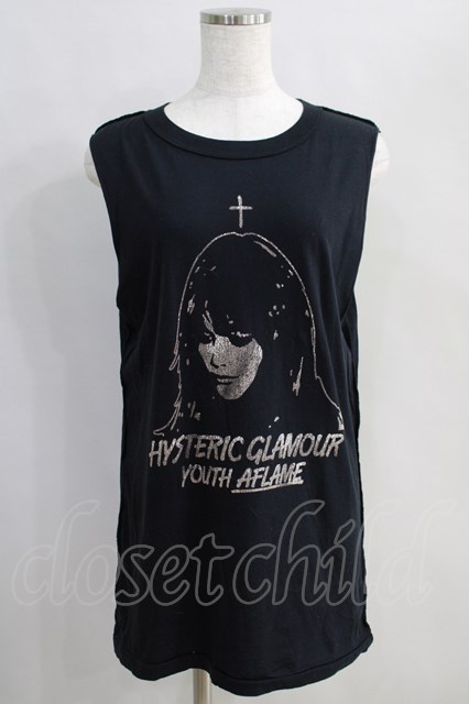 HYSTERIC GLAMOUR / ダメージカットタンク 黒 H-24-08-30-078-PU-TO-KB-ZH