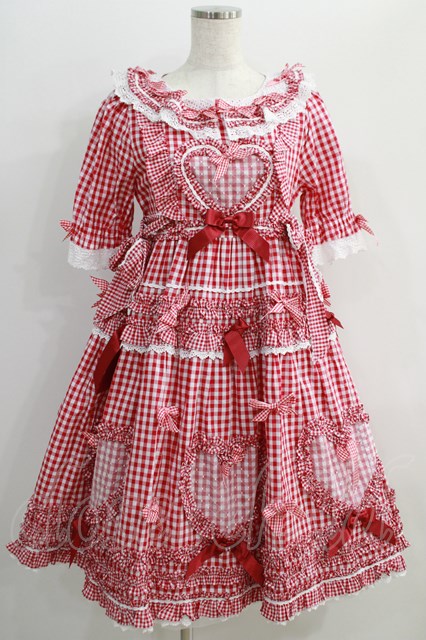 BABY,THE STARS SHINE BRIGHT / Sweet Gingham Dollワンピース Free エンジ H-24-09-02-1002-BA-OP-NS-ZH