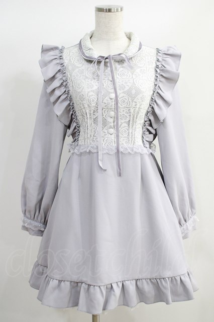 Swankiss / Antique Laceワンピース Free グレー H-24-09-02-1023-CA-OP-NS-ZH