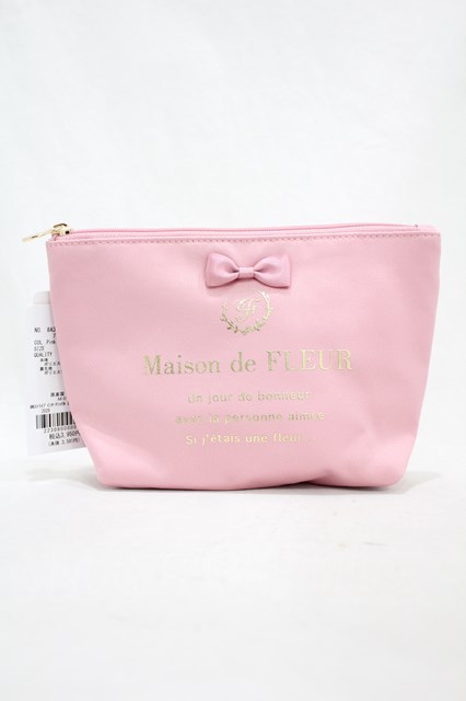 Maison de FLEUR / ブランドロゴポーチ ピンク H-24-09-03-004-LO-ZA-NS-ZH