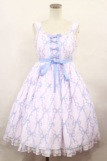 Angelic Pretty / Sweetie Ribbonジャンパースカート Free ピンク/サックス H-24-09-07-1003-AP-OP-NS-ZH