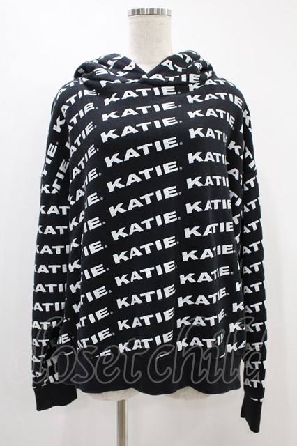 Katie / KATIE LOGO FAB BIG HOODIE 黒 H-24-09-19-1044-LO-TO-KB-ZH