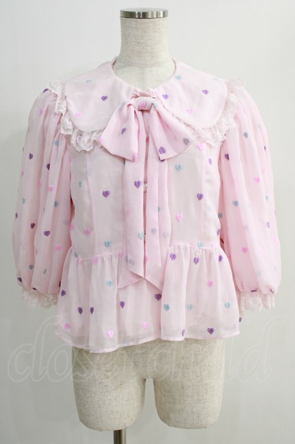 Angelic Pretty / Candy Petit Heartハイウエストブラウス Free ピンク H-24-09-21-059-AP-BL-NS-ZH