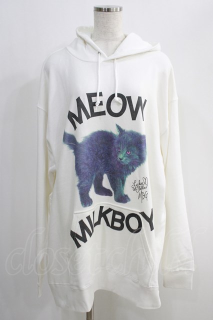 MILKBOY / MEOW BIG HOODIE F ホワイト H-24-09-27-076-MB-TO-KB-ZH