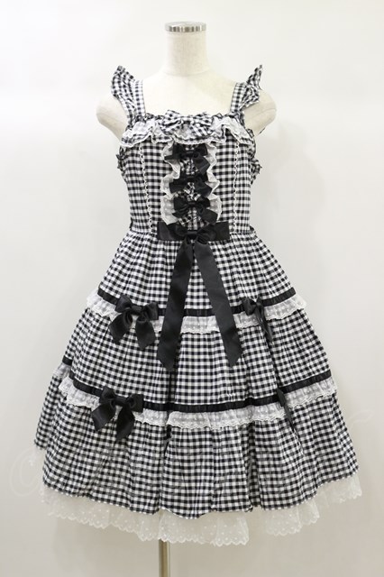 Angelic Pretty / マーガレットドールジャンパースカート Free ブラック H-24-09-30-065-AP-OP-NS-ZH