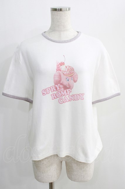 Candy Stripper / SPRY ROMP CANDY RINGER Tシャツ 2 白 H-24-10-03-047-PU-TO-KB-ZT178