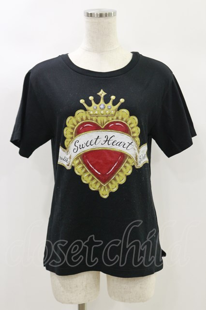 MILK / Sweet Heart Tee 黒 H-24-10-15-038-ML-TO-KB-ZH