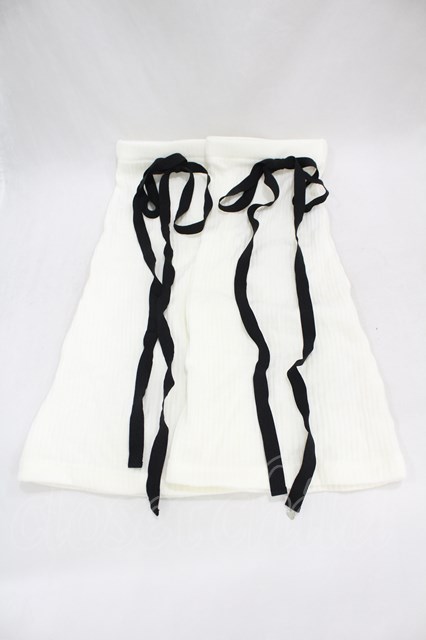 MILK / Wrap Ribbonレッグウォーマー 白 H-24-10-23-1003-ML-ZA-KB-ZH