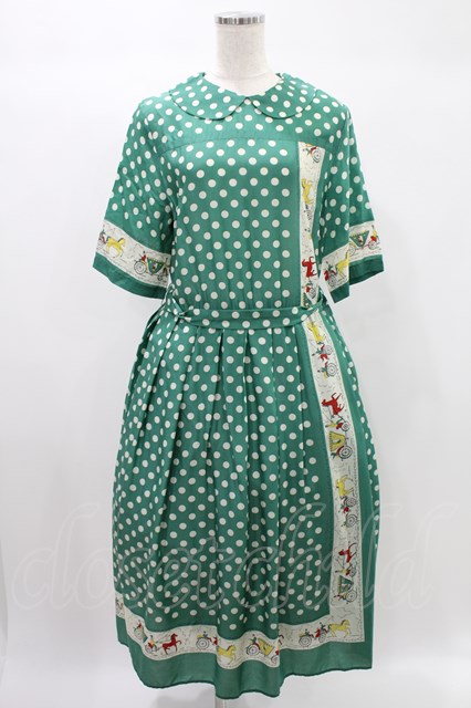 Jane Marple / Polka dots parade Colette dress M グリーン H-24-10-27-014-JM-OP-SK-ZT069