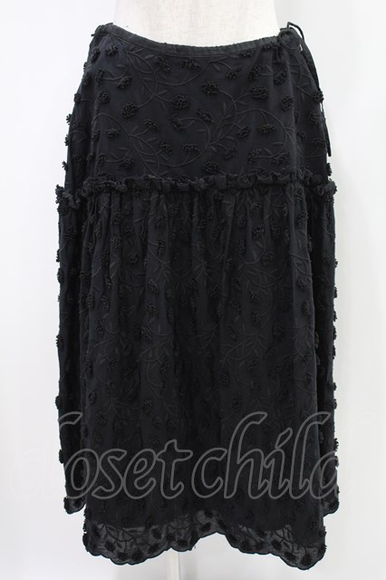 Jane Marple / Cut flower lace dress skirt ブラック H-24-10-27-022-JM-SK-KB-ZT059