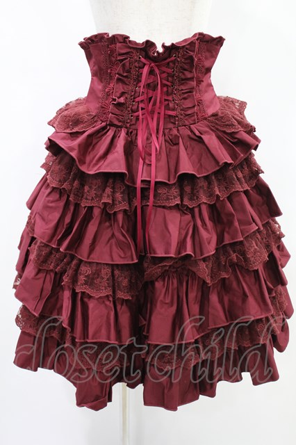 ATELIER PIERROT / Layered Petals Corset Skirt ボルドー H-24-11-11-003-EL-SK-KB-ZH