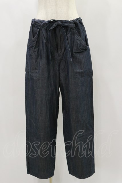 Jane Marple Dans Le Salon / Giza dungaree work pants indigo H-24-11-28-041-JM-PA-KB-ZH