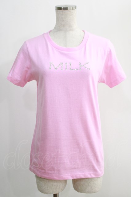 MILK / TWINKLE MILK Tee ピンク H-24-12-08-077-ML-TO-KB-ZT156