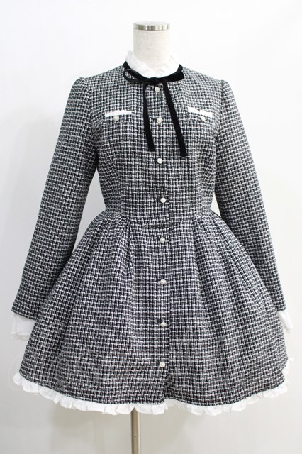 mellfy memory / Love and classy tweed ワンピース M　MINI ブラック H-24-12-23-1042-LO-OP-NS-ZH