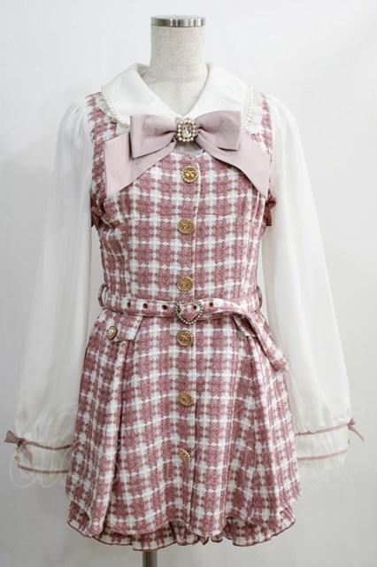 LIZ LISA / Check tweed set-up Free ピンク H-24-12-26-1038-LO-OP-NS-ZH