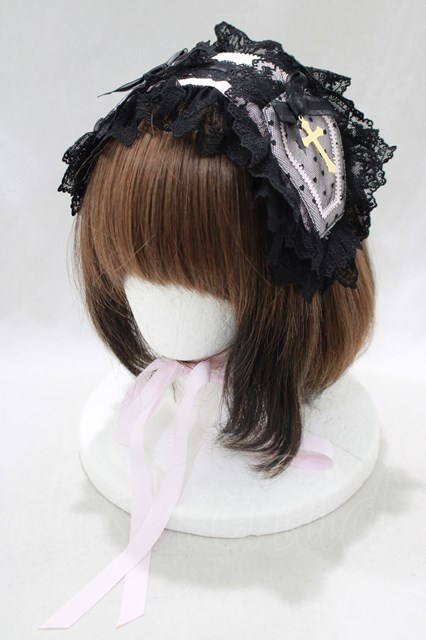 BABY,THE STARS SHINE BRIGHT / Gothic Noir Princessヘッドドレス ピンク/ブラック H-25-01-03-072-BA-AC-NS-ZH