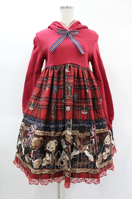 Angelic Pretty / British Bearカットワンピース Free レッド H-25-02-04-1023-AP-OP-NS-ZH