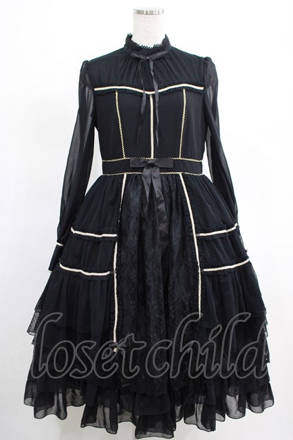 Angelic Pretty / Elegant Lacyワンピース Free ブラック H-25-03-11-001-AP-OP-NS-ZH