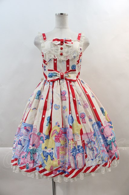 Angelic Pretty / Toy Doll Boxジャンパースカート 赤Ｘ白 I-24-05-27-112-AP-OP-HD-ZI