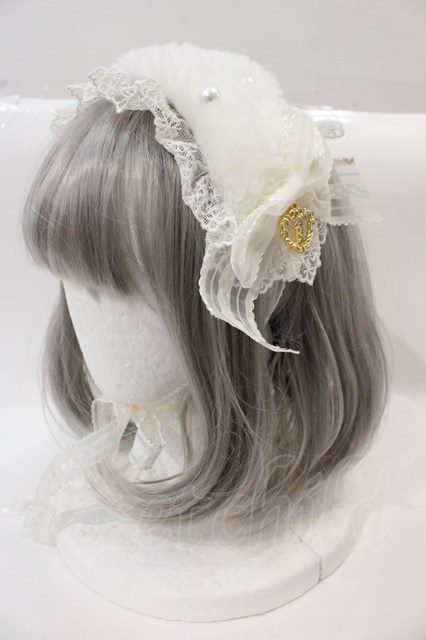 BABY,THE STARS SHINE BRIGHT / HAT Fairy Crystal Snow ファーヘッドドレス 白 I-24-08-09-113-BA-AC-HD-ZI