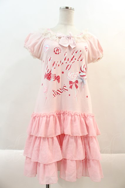 Angelic Pretty / Toy Dropsカットワンピース ピンク I-24-09-02-068-AP-OP-HD-ZI