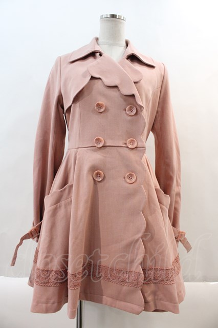 LIZ LISA / COAT スカラップコート ピンク I-24-09-09-051-LO-CO-AS-ZI