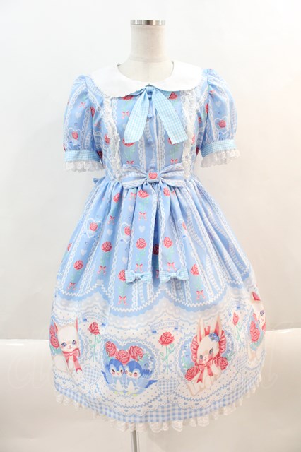 Angelic Pretty / Be My Valentineワンピース サックス I-24-09-22-077-AP-OP-HD-ZI