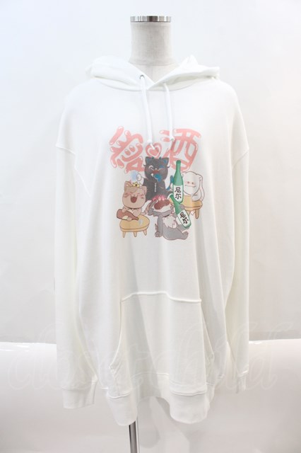 NieR Clothing / PULLOVER PARKA【愛酒】 2XL 白 I-24-09-22-037-PU-TO-HD-ZI