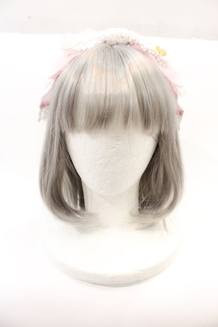 Angelic Pretty / HATレースリボンカチューシャ ピンクＸ白 I-24-09-28-086-AP-ZA-HD-ZI