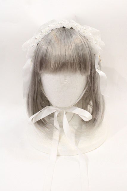 Angelic Pretty / パールリボンヘッドレス 白 I-25-02-09-111-AP-AC-HD-ZI