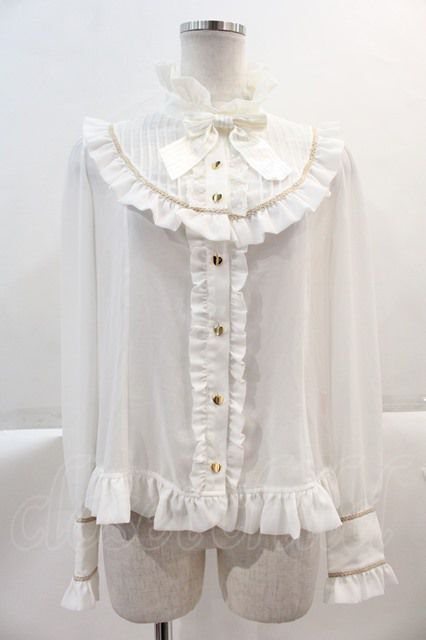 Angelic Pretty / BonBonブラウス 白 I-25-02-09-003-AP-BL-HD-ZI