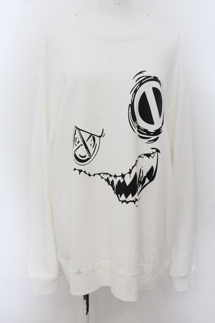 NieR Clothing / NIER FACE SWEATSHIRT 白 O-24-07-08-1058-PU-TO-KB-OS-C