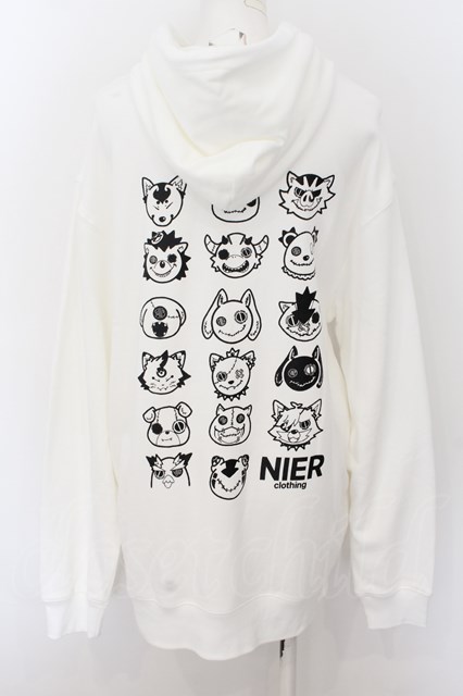 NieR Clothing / プリントパーカー【NieRキャラクターズ】 2XL ホワイト O-24-07-29-1040-PU-TO-OW-OS