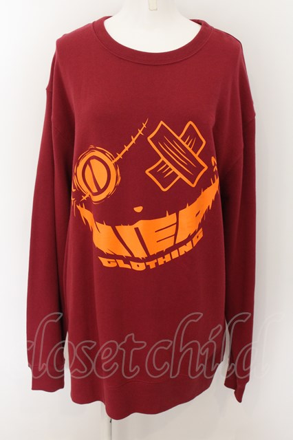 NieR Clothing / 2XL BURGUNDY OVERSIZEトレーナー【ミケ】 2XL ワイン O-24-07-29-1045-PU-TO-IG-OS