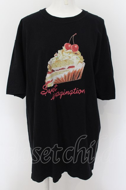 MILK / SWEET BIG TEE Tシャツ ブラック×ショートケーキ O-24-08-17-082-ML-TO-OW-OS